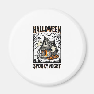 Halloween Haunted Cabin Scary Night Vintage Art Magnet
