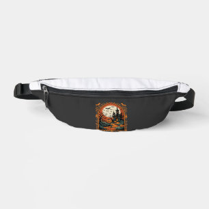 Halloween Haunted Castle Pumpkin Moon Vector Art Bum Bags