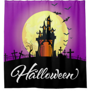 Halloween Haunted Castle Shower Curtain