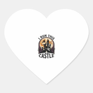 Halloween Haunted Castle Witch Moon Vintage Shirt_ Heart Sticker