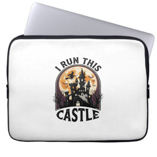 Halloween Haunted Castle Witch Moon Vintage Shirt_ Laptop Sleeve