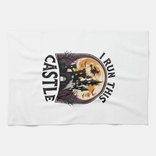 Halloween Haunted Castle Witch Moon Vintage Shirt_ Tea Towel