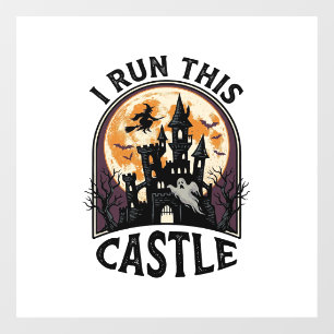 Halloween Haunted Castle Witch Moon Vintage Shirt_ Window Cling
