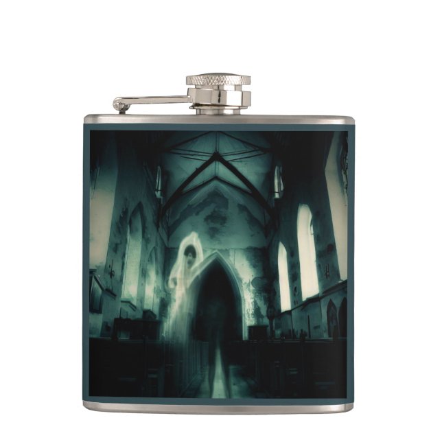 Halloween - Haunted Church 3 Hip Flask (Front)