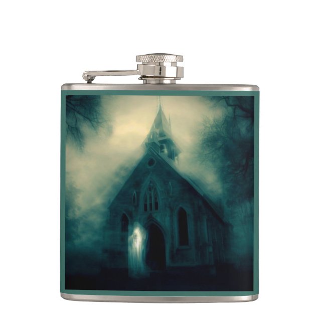 Halloween - Haunted Church 4 Hip Flask (Front)