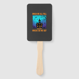 Halloween Haunted Church Where Do We Go Hand Fan