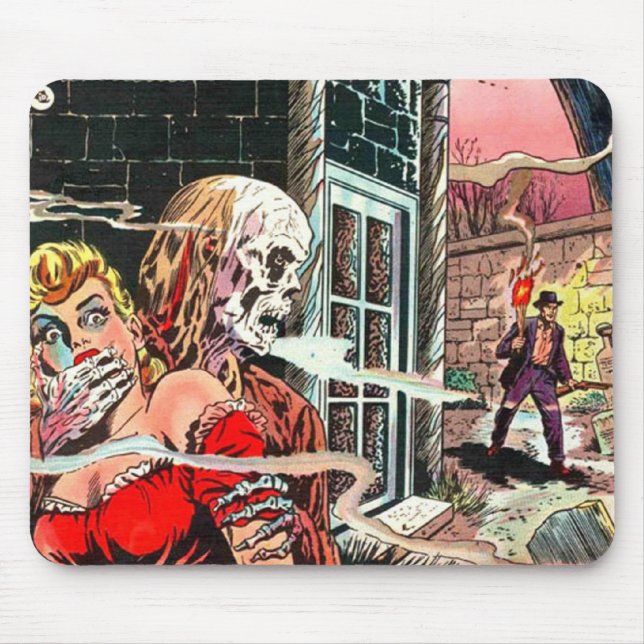 Halloween Haunted Comic Book Mouse Mat (Front)