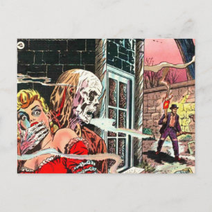 Halloween Haunted Comic Book Postcard