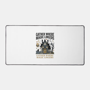 Halloween Haunted Cottage Gathering Desk Mat