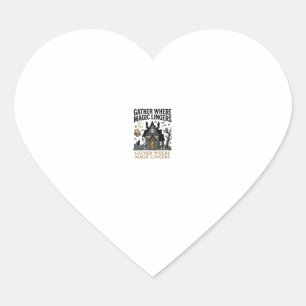 Halloween Haunted Cottage Gathering Heart Sticker