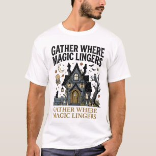 Halloween Haunted Cottage Gathering T-Shirt