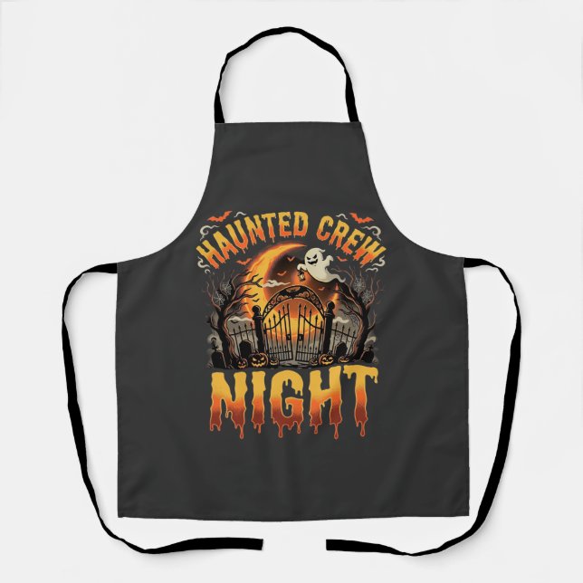 Halloween Haunted Crew Night Apron (Front)