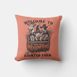 Halloween Haunted Farm Animals  Cushion