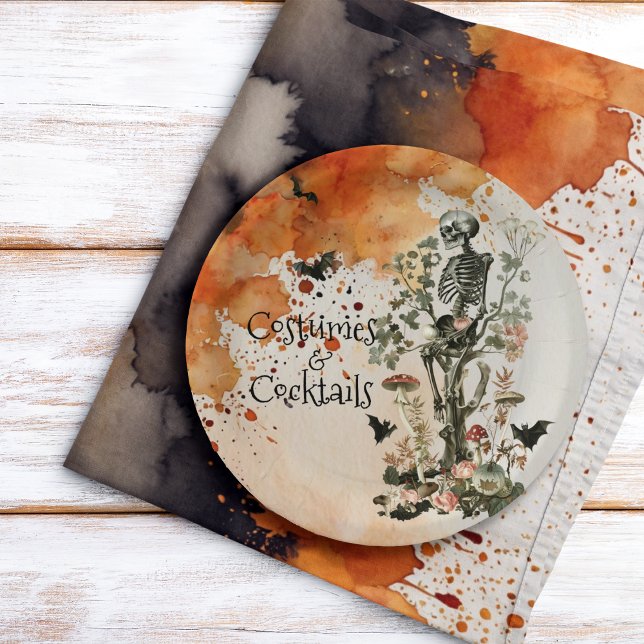 Halloween Haunted Forest Costume and Cocktail  Paper Plate (Creator Uploaded)