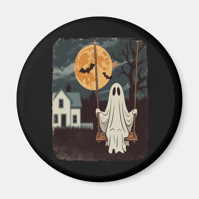 Halloween Haunted Ghost Swing Magnet (Front)