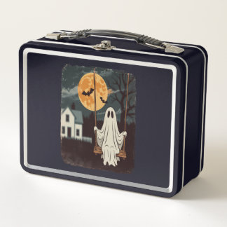 Halloween Haunted Ghost Swing Metal Lunch Box