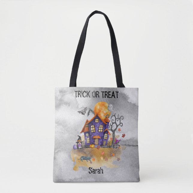 Halloween Haunted Gnome House - Trick or Treat Tote Bag (Front)