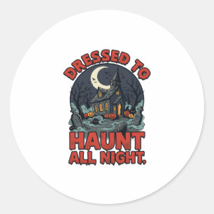 Halloween Haunted Graveyard Costume Night Classic Round Sticker
