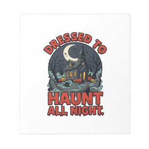 Halloween Haunted Graveyard Costume Night Notepad