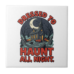 Halloween Haunted Graveyard Costume Night Tile