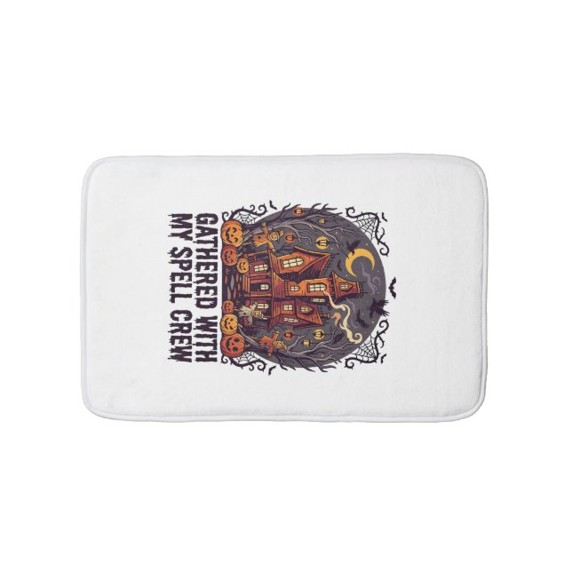 Halloween Haunted Harvest Gathering Bath Mat (Front)