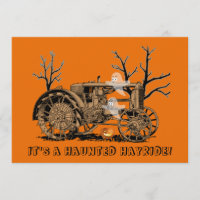 Halloween Haunted Hay Ride Farm Tractor Ghosts