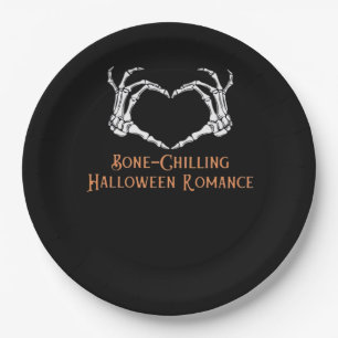 Halloween Haunted Heart Skeletal Bone Chilling Cla Paper Plate