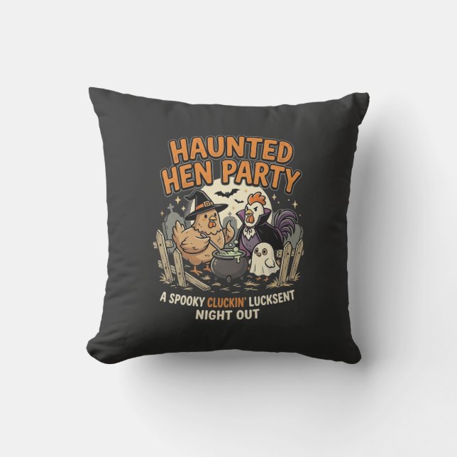 Halloween Haunted Hen Party Cushion (Front)