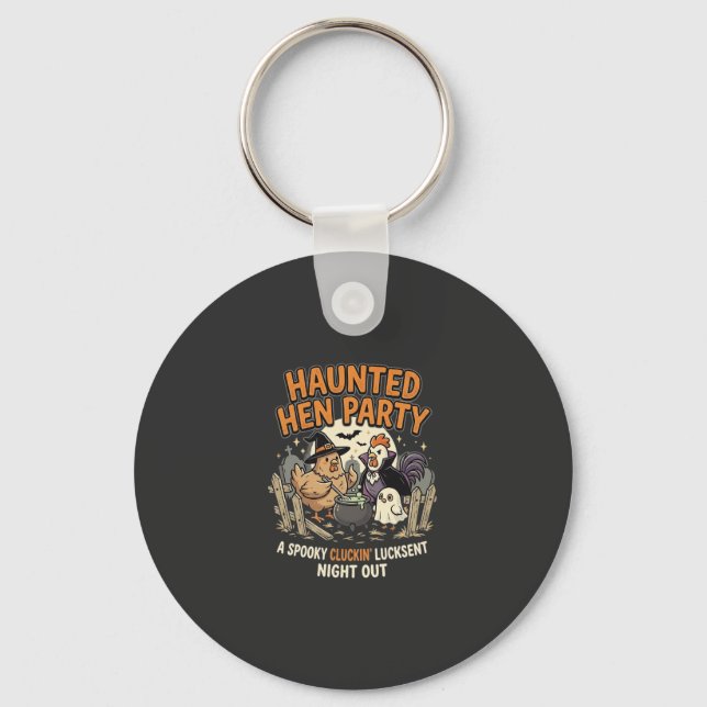 Halloween Haunted Hen Party Key Ring (Front)