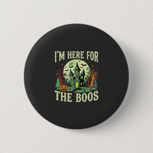 Halloween Haunted House and Pumpkin Boos 6 Cm Round Badge