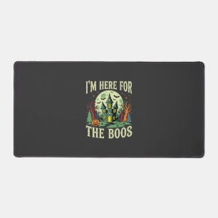 Halloween Haunted House and Pumpkin Boos Desk Mat