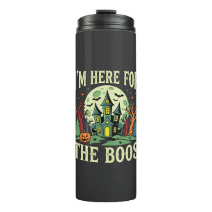 Halloween Haunted House and Pumpkin Boos Thermal Tumbler