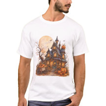 Halloween Haunted House and Pumpkin Cart