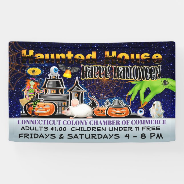 Halloween Haunted House Banner (Horizontal)