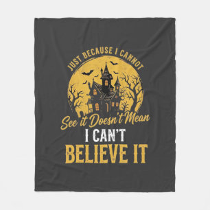 Halloween Haunted House Believe It Design_1 Fleece Blanket