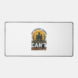 Halloween Haunted House Cant Believe It Vintage Desk Mat