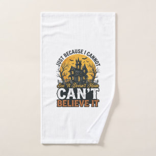 Halloween Haunted House Cant Believe It Vintage Hand Towel