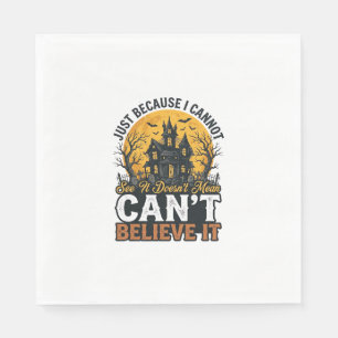 Halloween Haunted House Cant Believe It Vintage Napkin