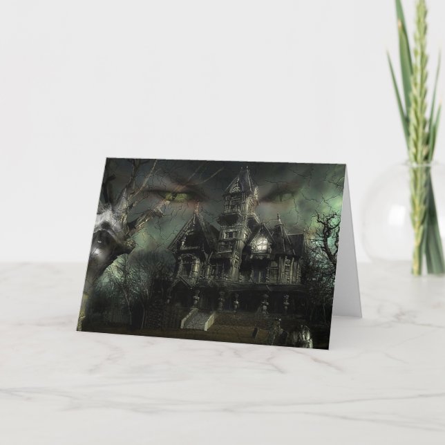 halloween haunted house card (Front)