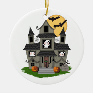 Halloween Haunted House Ceramic Tree Decoration