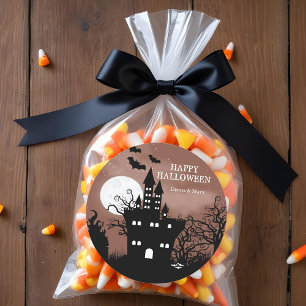 Halloween Haunted House Classic Round Sticker