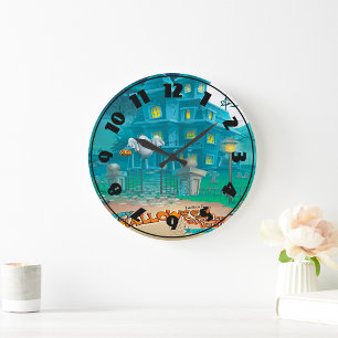 Halloween Haunted House Clock