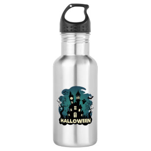 Halloween Haunted House Clock Tower Bats Ghost_1 532 Ml Water Bottle