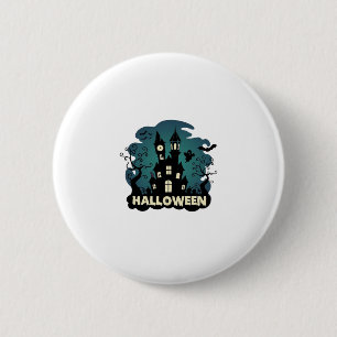 Halloween Haunted House Clock Tower Bats Ghost_1 6 Cm Round Badge