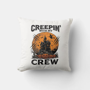 Halloween Haunted House Creepin With My Crew Shirt Cushion