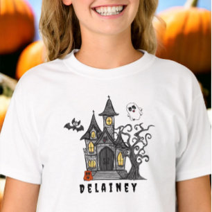 Halloween Haunted House Custom Spooky Cute T-Shirt