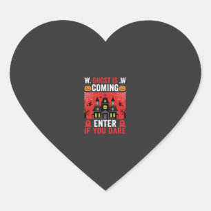 Halloween Haunted House Enter If You Dare Heart Sticker