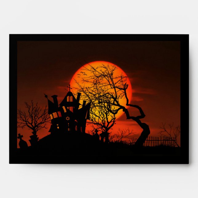 Halloween Haunted House Envelopes (Front)