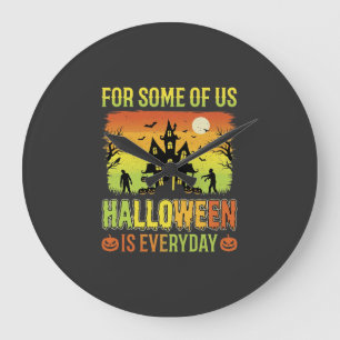 Halloween Haunted House For Some of Us Large Clock