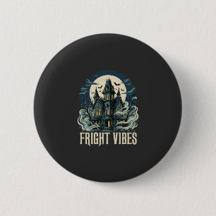 Halloween Haunted House Fright Vibes Design 6 Cm Round Badge